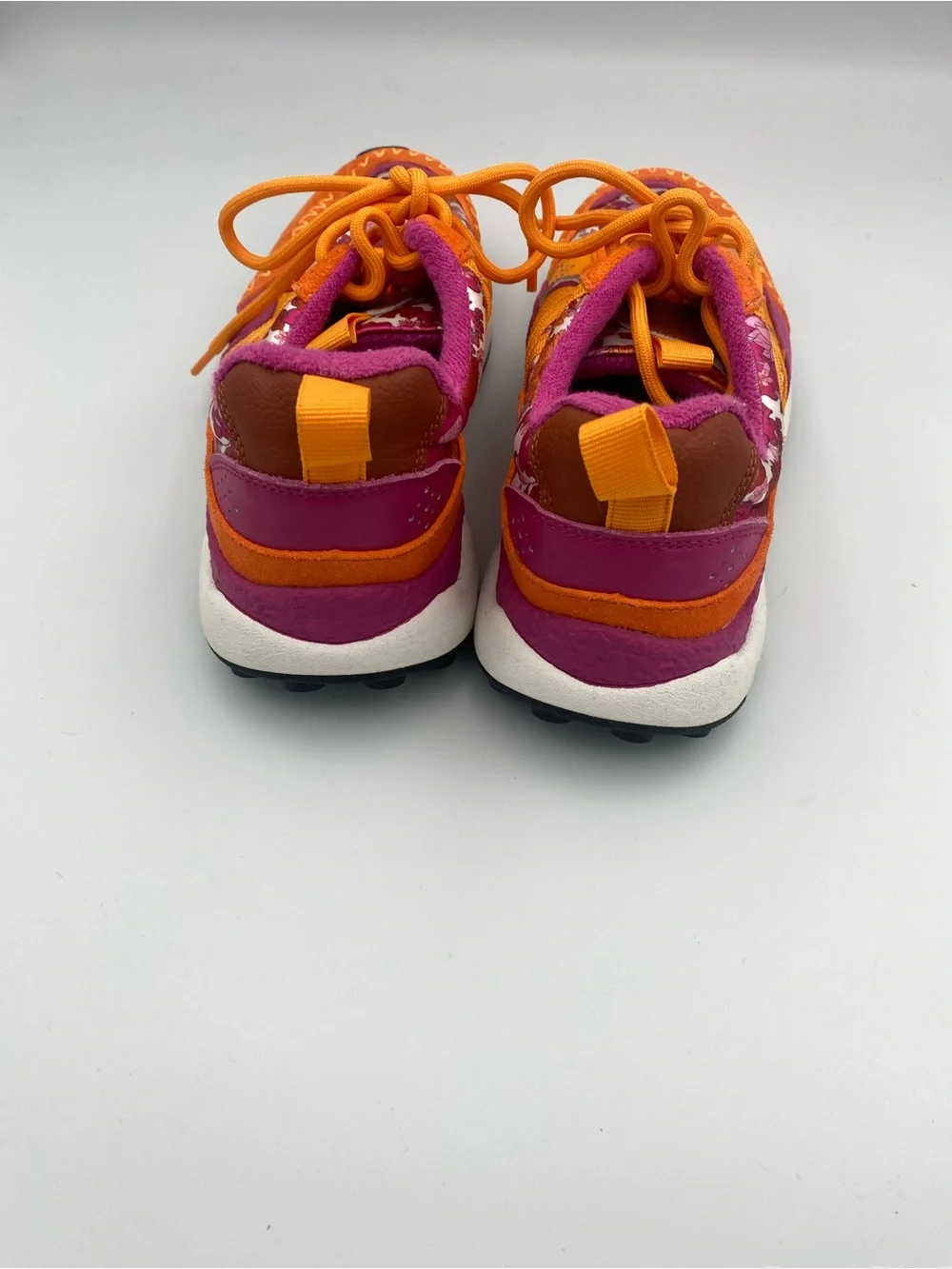 Chelsea & Violet Orange and Magenta Floral Sneakers